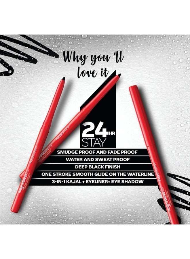 FACESCANADA Magneteyes Kajal Stick - Black, 0.35 Gm | 24 Hr Long Stay | One Stroke Smooth Glide | Waterproof, Smudgeproof & Fadeproof | Deep Matte Finish | Enriched With Almond Oil & Vitamin E - Image 4