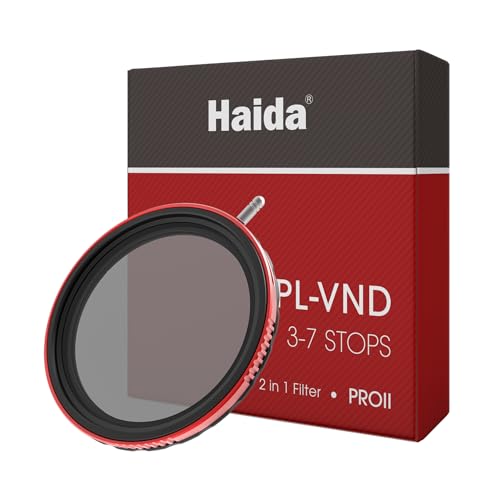 Haida 72mm VND+CPL 2 in 1 ND8-ND128 Adjustable Filter (3-7 Stops) for Camera Lens, Multi-Coating Nano-Coating Polarizer + Variable Neutral Density Filter with (Pro II-Series) - Image 1