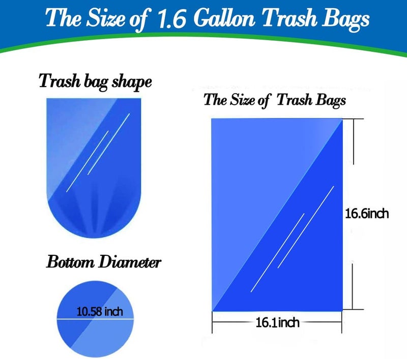 Hommaly 1.6 Gallon Small Clear Trash Bags - 120 Count, Leak-Proof and Unscented - Image 2