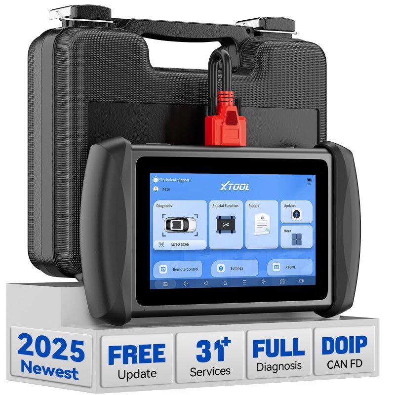 XTOOL XTOOL InPlus IP616 V20 OBD2 Scanner Diagnostic Tool Lifetime Update Scan Tool 34 Services ECU Configuration CAN FD DoIP All Systems Scanner for Car Crank Sensor Relearn ABS Bleed Auto VIN