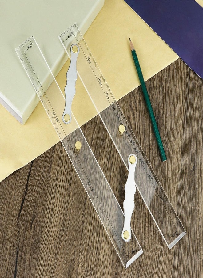 QWORK Parallel Ruler with Clear Markings, 12 in Navigation Plotting Tool, Clear Scale Nautical Plotter, Mapping Points to Pull Parallel Ruler - Image 2