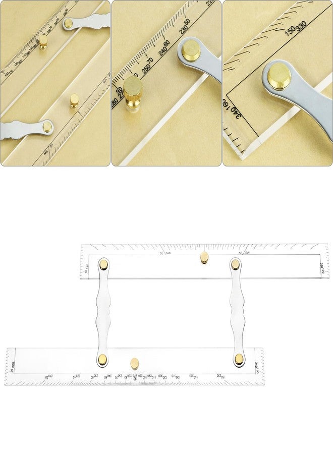 QWORK Parallel Ruler with Clear Markings, 12 in Navigation Plotting Tool, Clear Scale Nautical Plotter, Mapping Points to Pull Parallel Ruler - Image 3