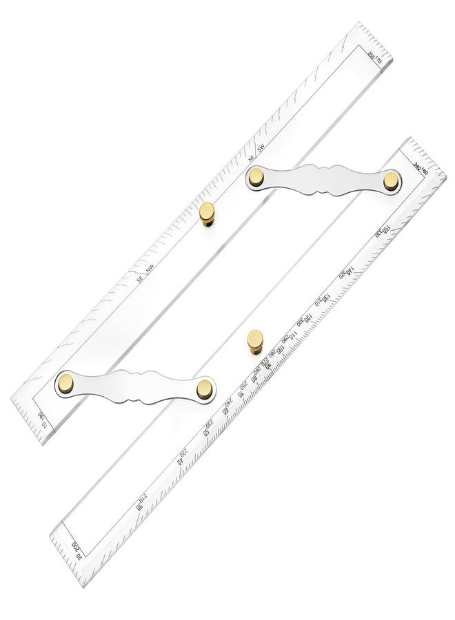 QWORK Parallel Ruler with Clear Markings, 12 in Navigation Plotting Tool, Clear Scale Nautical Plotter, Mapping Points to Pull Parallel Ruler - Image 1