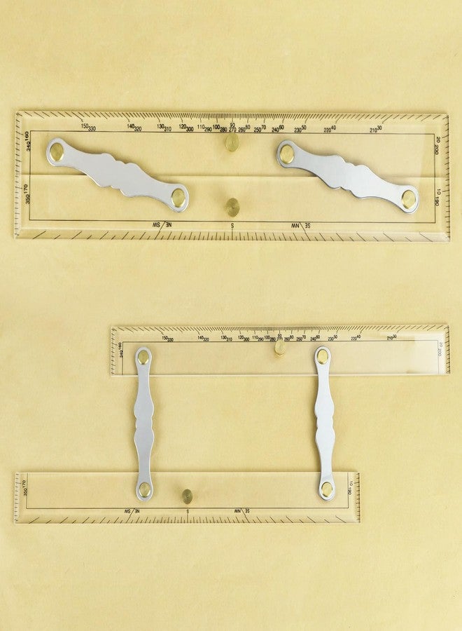 QWORK Parallel Ruler with Clear Markings, 12 in Navigation Plotting Tool, Clear Scale Nautical Plotter, Mapping Points to Pull Parallel Ruler - Image 5