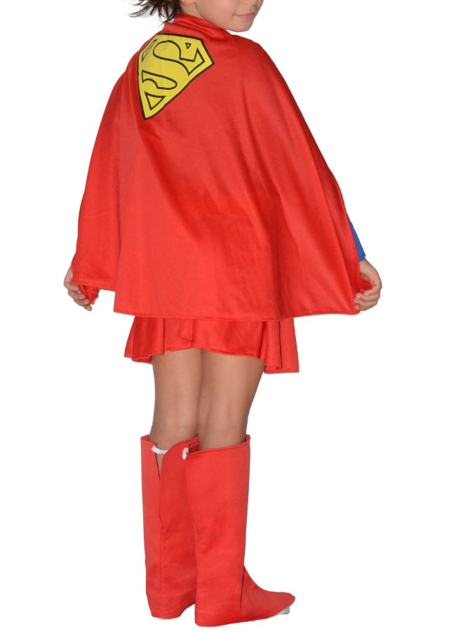 Ciao زي سوبر جيرل للفتيات من 10-12 سنة | زي أبطال خارقين للأطفال مع عباءة وحزام وأحذية فوقية | زي مرخص من دي سي كومكس - Image 3