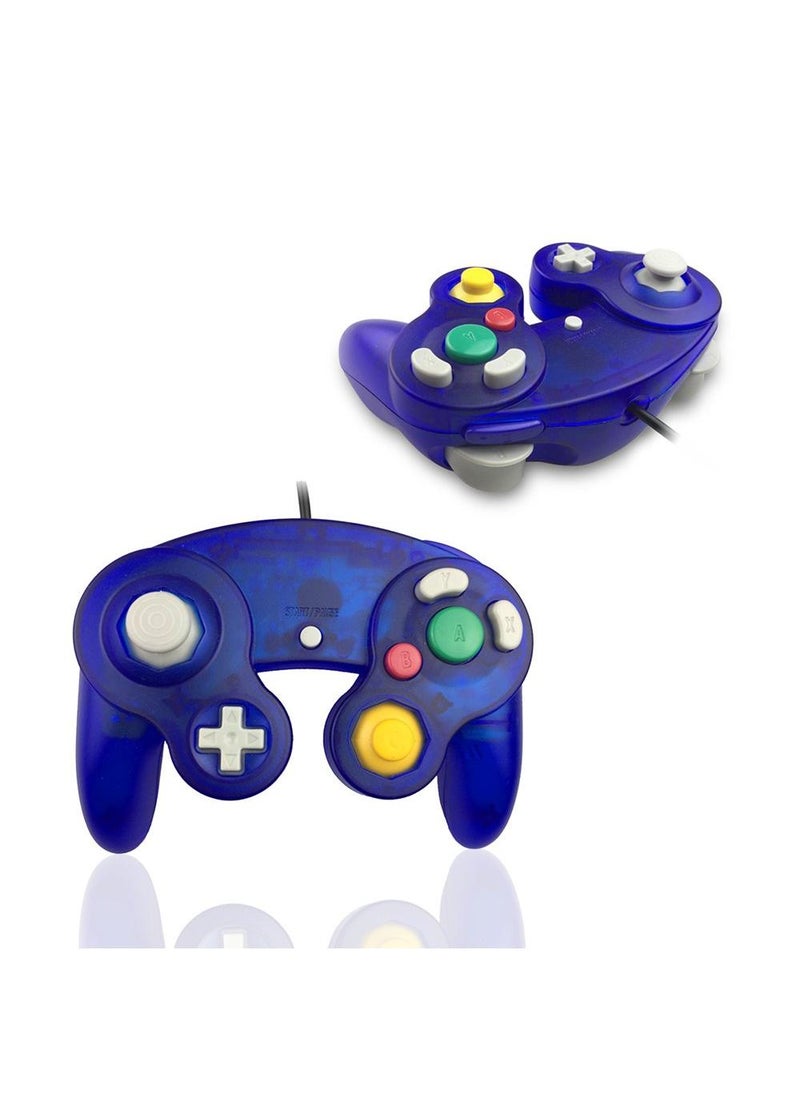 Sweet seven 2 Packs NGC Controllers - Classic Wired Controllers for Wii Game Cube - Clear Purple and Clear Blue - Multiplayer Gaming Convenience  - Image 4