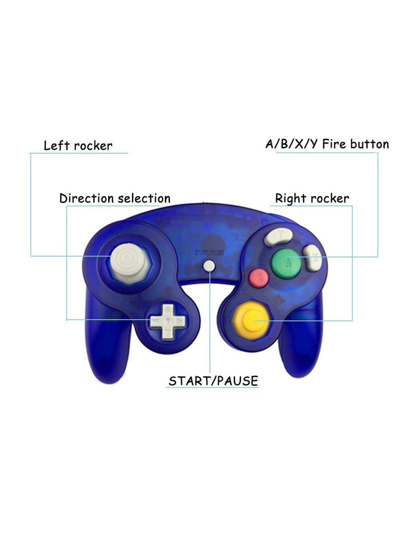 Sweet seven 2 Packs NGC Controllers - Classic Wired Controllers for Wii Game Cube - Clear Purple and Clear Blue - Multiplayer Gaming Convenience  - Image 3