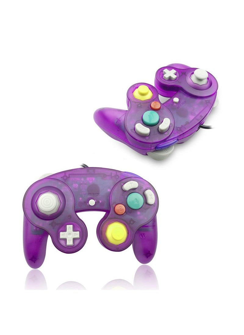 Sweet seven 2 Packs NGC Controllers - Classic Wired Controllers for Wii Game Cube - Clear Purple and Clear Blue - Multiplayer Gaming Convenience  - Image 5