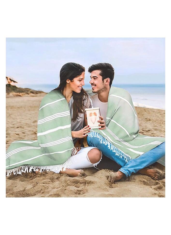 Generic - Non-stick fringe beach towel quick-drying bath towel shawl - Image 1