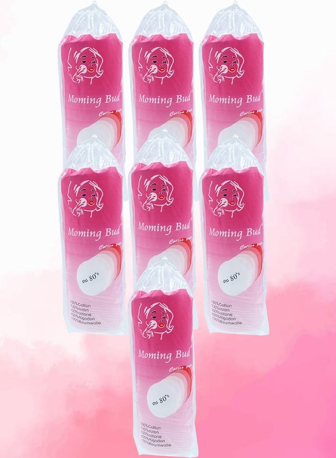 Bud 7 Packages Moming Bud Cotton Pad 80 Pieces - Image 1