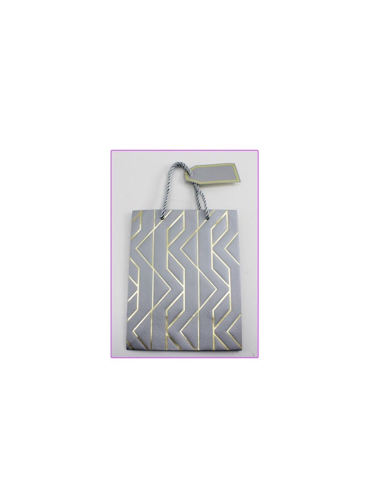 PARTY FUN Paper Gift Bag 18x10x23cm, Elegant Packaging for Special Moments Silver Color  - Image 3