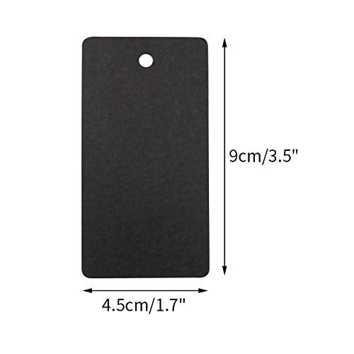 G2PLUS Black Gift Tags with String, 100PCS Blank Paper Hang Tags, 3.5x1.7 in Black Paper Tag, Rectangle Label for Gift Wrapping, DIY Arts & Crafts, Graduation, Halloween Party Favors - Image 2