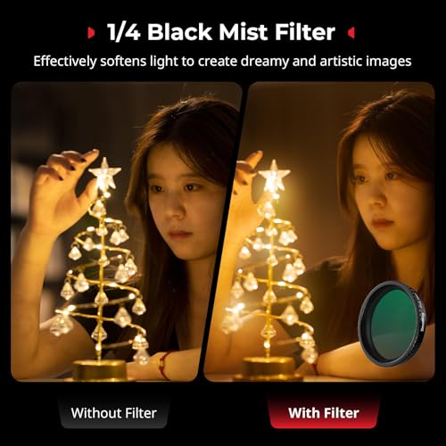 SmallRig Filter Kit for DJI Osmo Action 5 Pro/4, 5-in-1 Lens Filter Set with 1/4 Black Mist, ND16/CPL, Star-Cross, Film Simulator & Silicone Cover, Snap-On Mount, Rainbow High-Alumina Glass-5412 - Image 3