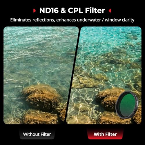 SmallRig Filter Kit for DJI Osmo Action 5 Pro/4, 5-in-1 Lens Filter Set with 1/4 Black Mist, ND16/CPL, Star-Cross, Film Simulator & Silicone Cover, Snap-On Mount, Rainbow High-Alumina Glass-5412 - Image 2