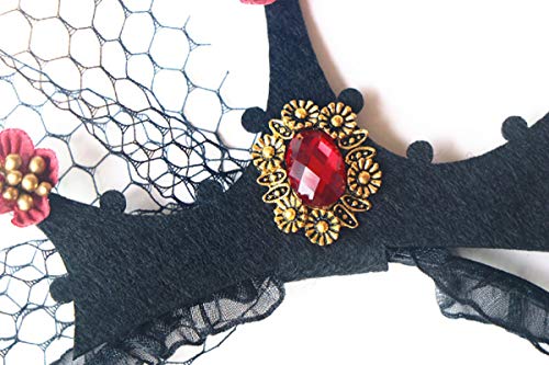 LSHDXD Halloween Headband for Women ，Baroque retro crown Headband with Lace Veil Hair bands for Halloween Decorations Party Supplies Queen Dress Up - Image 5