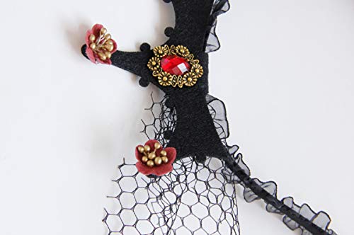 LSHDXD Halloween Headband for Women ，Baroque retro crown Headband with Lace Veil Hair bands for Halloween Decorations Party Supplies Queen Dress Up - Image 4