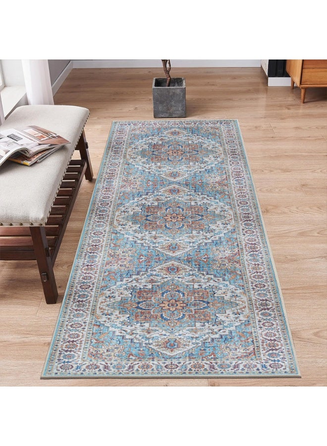 آنا سجادة طويلة بتصميم بوهيمي - 60*160سم، سجادة امتصاص للماء للمداخل والحمامات