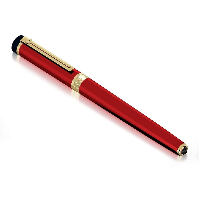 Dryden Designs Fountain Pen - Medium Nib | Includes 24 Ink Cartridges (12 Black 12 Blue) and Ink Refill Converter | Calligraphy Pen, Consistent Writing, Smooth Flow -Royal Red - Image 4