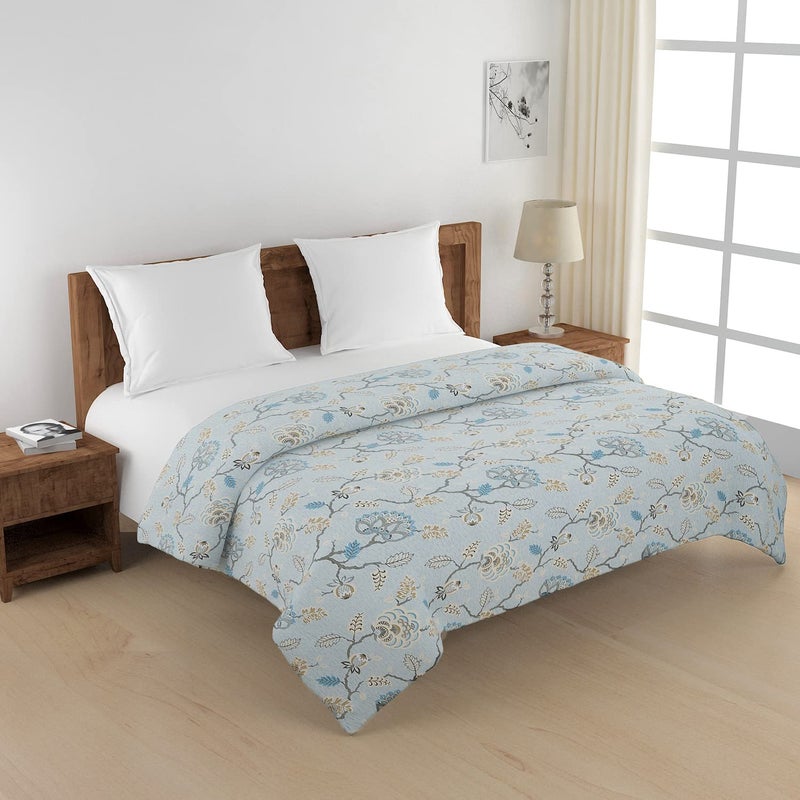 Swayam Double Size AC Comforter | 254 cm X 228 cm | Blue, 150 GSM | Comes with Health Layer : Prevents oozing Out of Fibre - Image 1