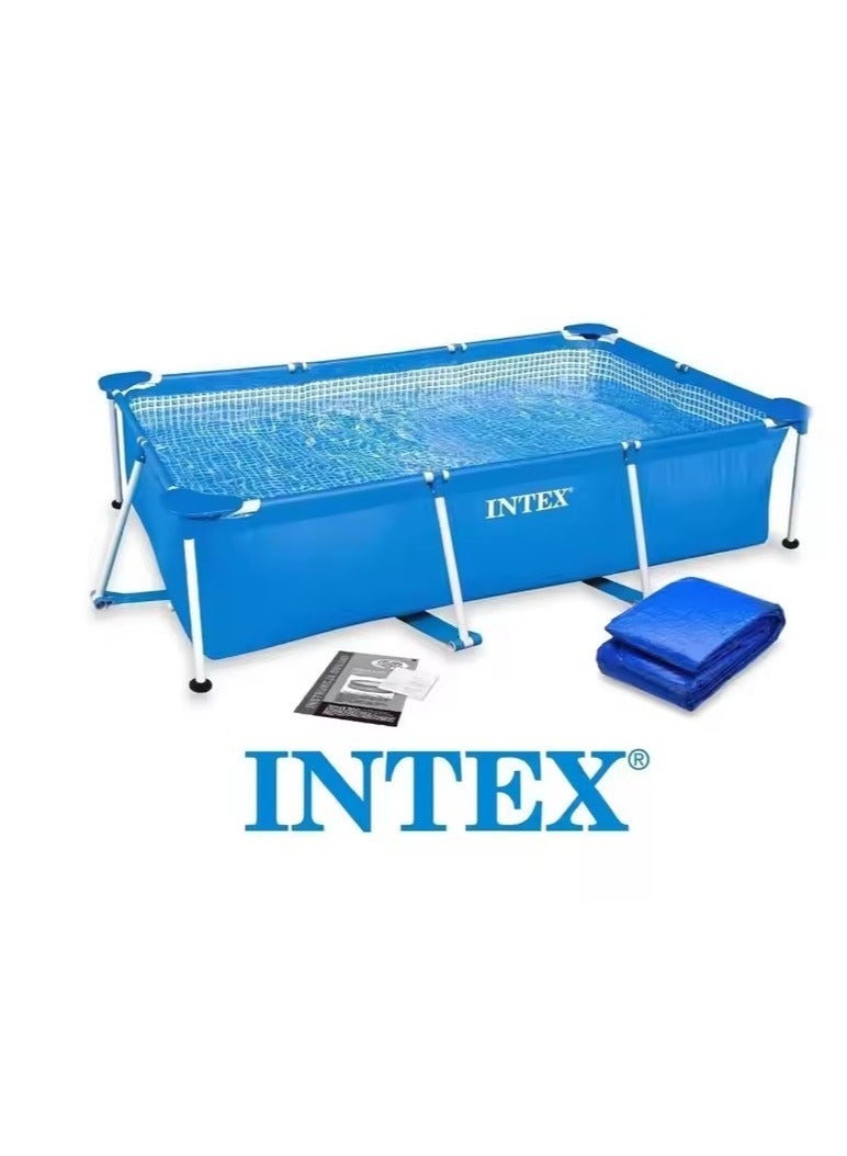 INTEX Superior Strength And Longer Durability Sturdy Rectangular Unisex Frame Swimming Pool Blue Summer Fun Water Play 260x160x65cm - Image 4