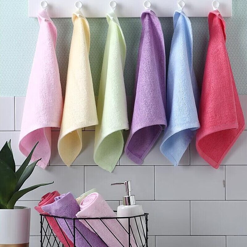 JD Jing Zao Zhuyibai Bamboo Fiber Square Towels 6 Pieces, Baby Drool Bibs, Children's Face Towels, Absorbent Square Handkerchiefs, 2525cm - Image 1