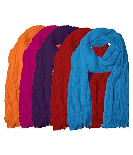 Amber Pms Pure Cotton Woman's Plain Dupatta Combo Pack Of 5 - Multicolor - Image 3