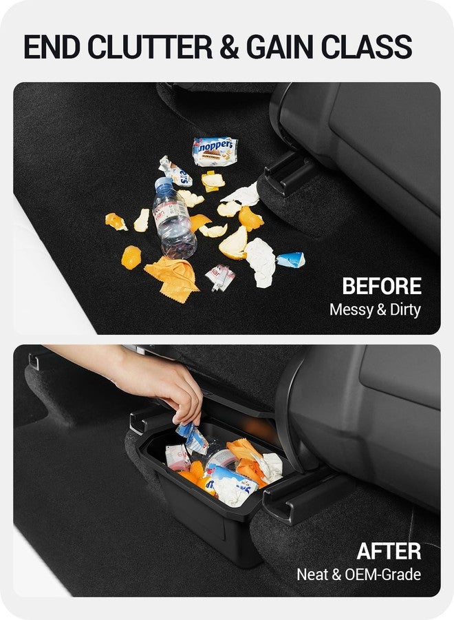 سلة مهملات BASENOR 2026 لسيارة تسلا موديل Y، منظم وحدة التحكم المركزية الخلفية بغطاء مانع للانزلاق، حاوية قمامة خلفية، مساحة تخزين للمقعد الخلفي، سلة مهملات لسيارة تسلا موديل Y جونيبر 2025 - Image 3