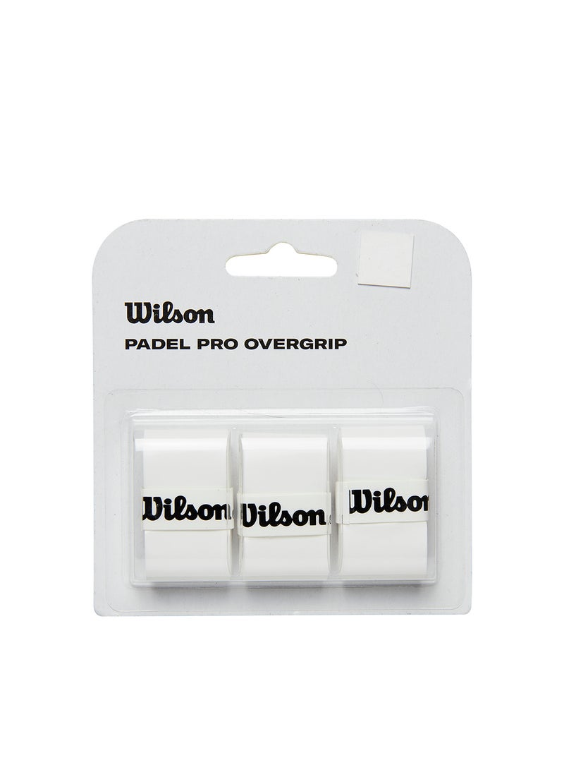 Wilson Padel Pro 3 Pack Overgrip Set - White - Image 1