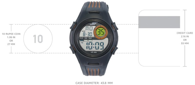 SF New Digital Grey Round Dial Men's Sport Watch-NN77072PP05 - Image 3