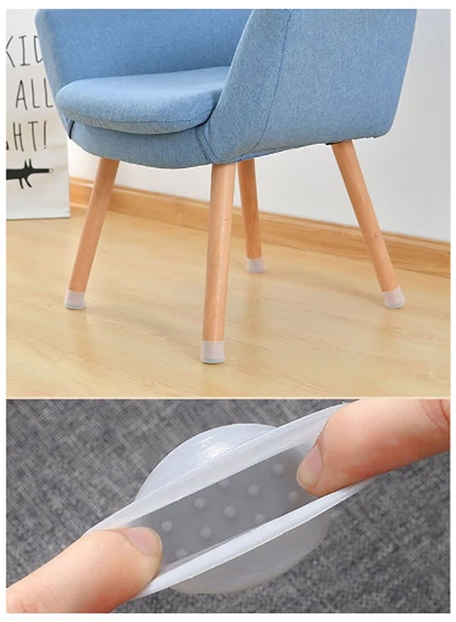 Floor Protectors 8Pcs Chair Leg Furniture Pads Rubber Chair Silicone Foot Cover Stool Non-Slip Mute Foot Cover Table & Chair Protective Cover Chair Leg Wear-Resistant Dining Table (grey) - Image 2