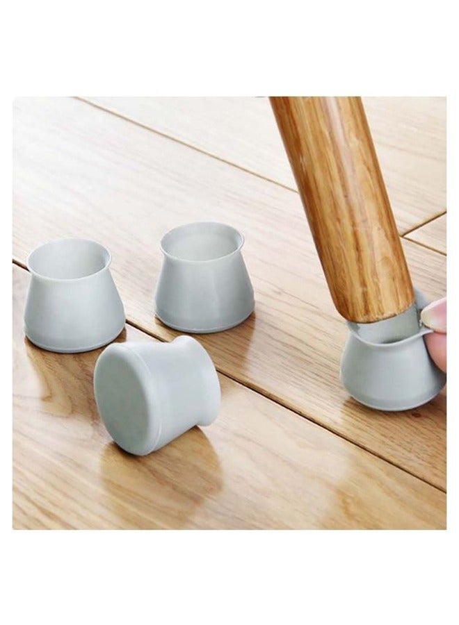 Floor Protectors 8Pcs Chair Leg Furniture Pads Rubber Chair Silicone Foot Cover Stool Non-Slip Mute Foot Cover Table & Chair Protective Cover Chair Leg Wear-Resistant Dining Table (grey) - Image 5