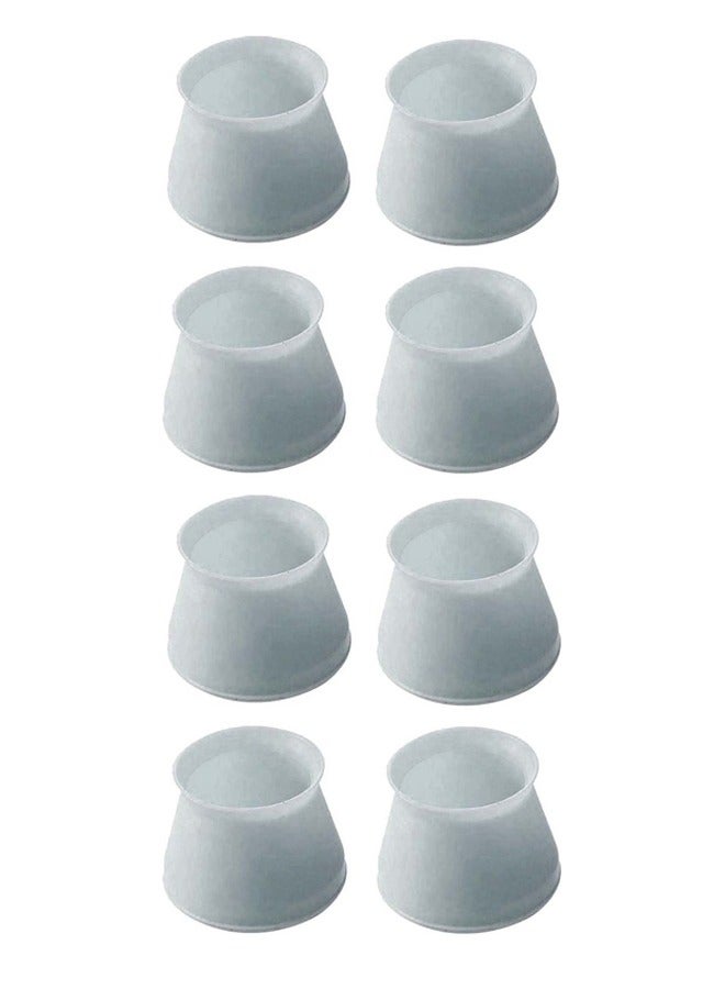 Floor Protectors 8Pcs Chair Leg Furniture Pads Rubber Chair Silicone Foot Cover Stool Non-Slip Mute Foot Cover Table & Chair Protective Cover Chair Leg Wear-Resistant Dining Table (grey) - Image 1