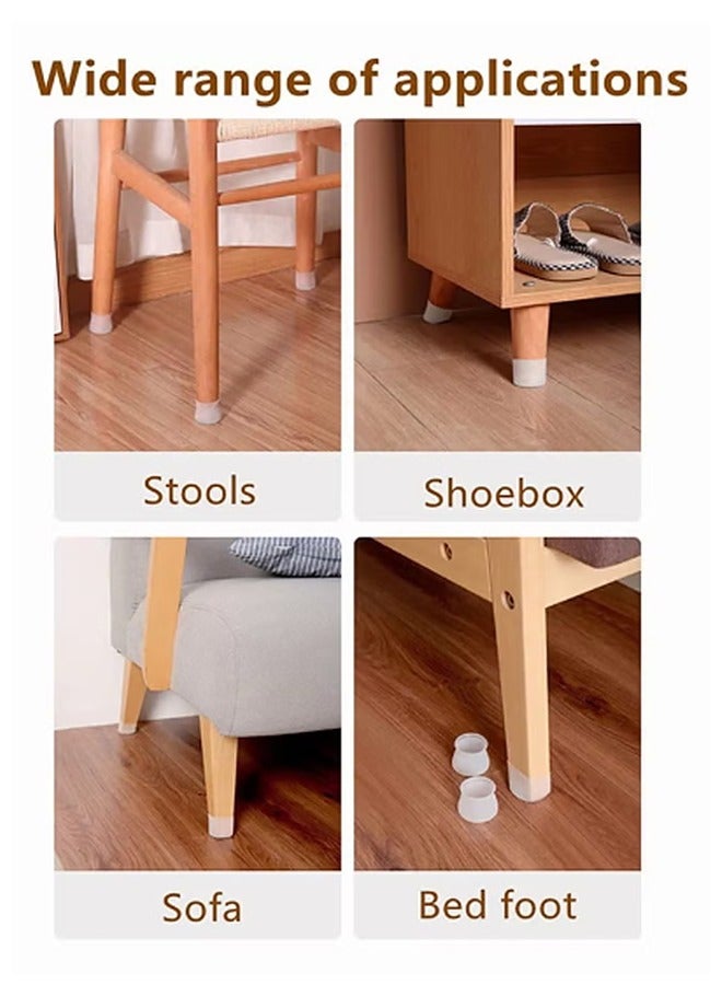 Floor Protectors 8Pcs Chair Leg Furniture Pads Rubber Chair Silicone Foot Cover Stool Non-Slip Mute Foot Cover Table & Chair Protective Cover Chair Leg Wear-Resistant Dining Table (grey) - Image 3