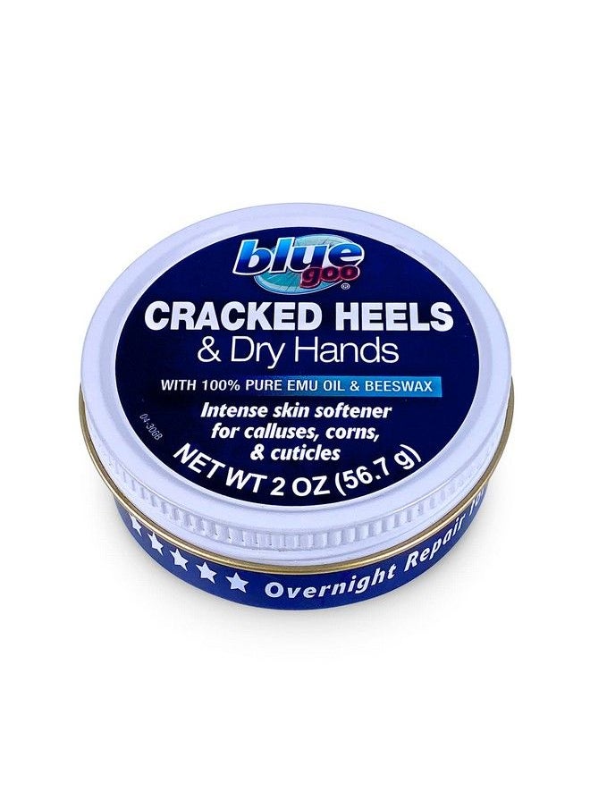 Blue Goo Cracked Heels & Dry Hands Skin Softener For Dry Feet Hands Hydrating And Smoothing Moisturizer Dryness Relief 2 Ounce Made With 100% Pure Emu Oil  - Image 1