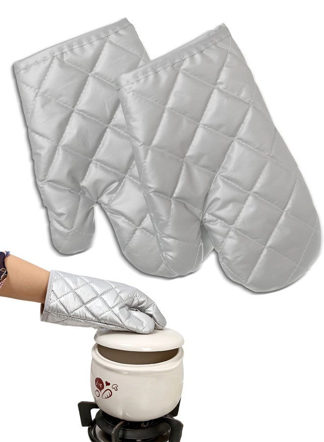 Oven Mitts and Potholders BBQ Gloves-Oven Mitts and Pot Holders with Recycled Infill Silicone Non-Slip Cooking Gloves for Cooking Baking Grilling - Image 1
