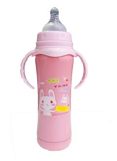 Chinmay Kids 180 Ml Thermal Insulation Stainless Steel Baby Feeding Bottle Pink (Print May Vary)  - Image 3