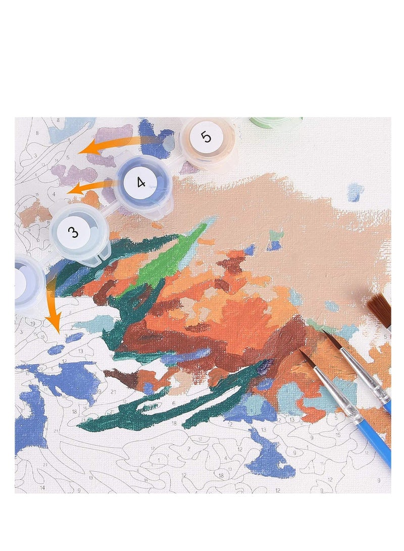 Captaintech Paint by Number for Adult DIY Acrylic Oil Adult Paint by Numbers for Kids Beginner Daisy Paints by Numbers Kit on Canvas with 3 Paint Brushes Color Paints for Adults Kids Age 8 12 16x20 inch - Image 5