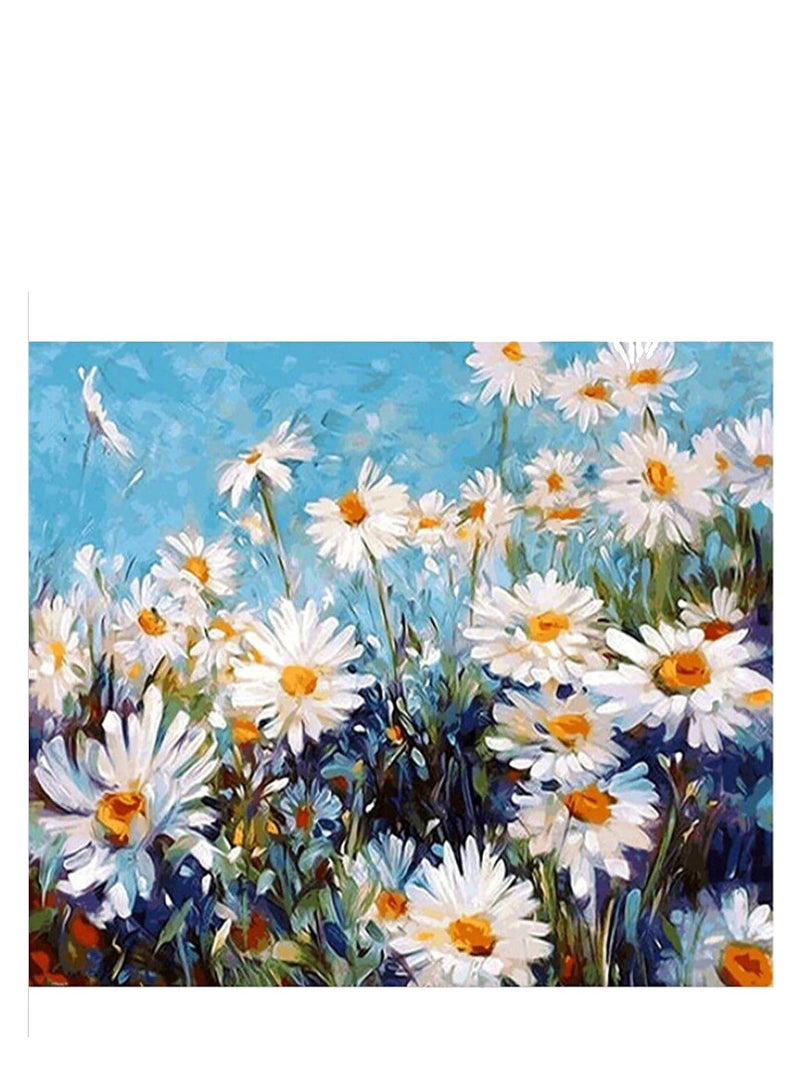 Captaintech Paint by Number for Adult DIY Acrylic Oil Adult Paint by Numbers for Kids Beginner Daisy Paints by Numbers Kit on Canvas with 3 Paint Brushes Color Paints for Adults Kids Age 8 12 16x20 inch - Image 1