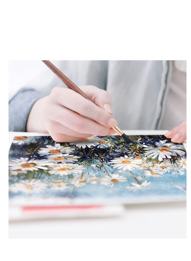 Captaintech Paint by Number for Adult DIY Acrylic Oil Adult Paint by Numbers for Kids Beginner Daisy Paints by Numbers Kit on Canvas with 3 Paint Brushes Color Paints for Adults Kids Age 8 12 16x20 inch - Image 3