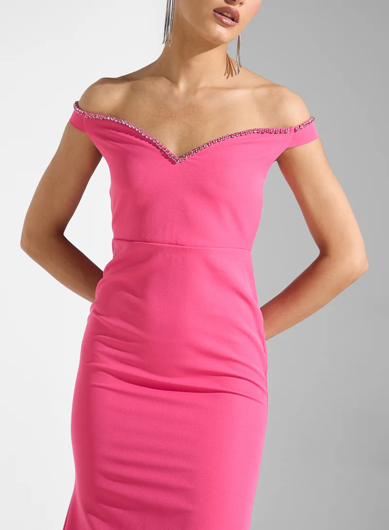 Ella Limited Edition Deep Neck Bodycon  Dress