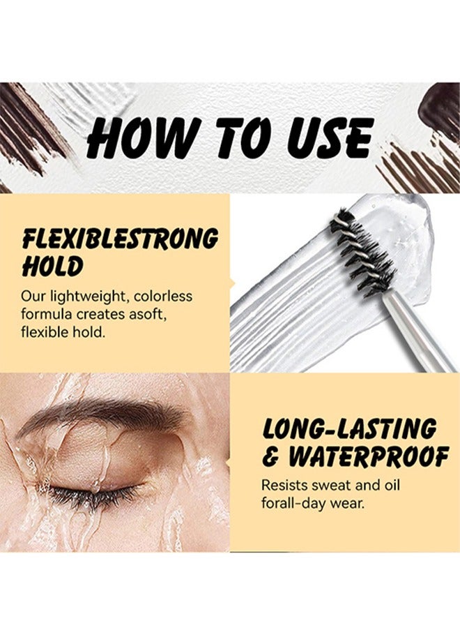 EELHOE Eyebrow Gel Brow Pomade，2 In 1 Eyebrow Styling Wax, Clear Eye Brow Gel Waterproof & Long Lasting,  Eyebrow Styling and Brow Pomade Gel With Brush(#06) - Image 3