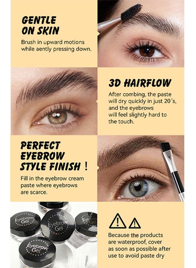 EELHOE Eyebrow Gel Brow Pomade，2 In 1 Eyebrow Styling Wax, Clear Eye Brow Gel Waterproof & Long Lasting,  Eyebrow Styling and Brow Pomade Gel With Brush(#06) - Image 4
