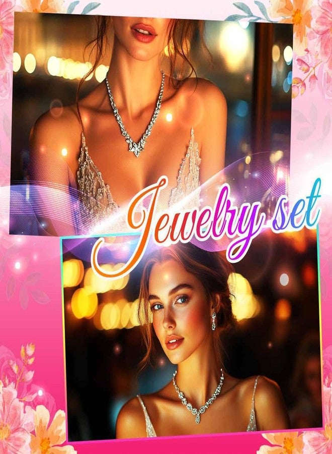 Unicra Gold Pearl Choker Necklace Earrings Bracelet Sets Rhinestone Bridal Wedding Jewelry Set Diamond Formal Prom Costume Jewelry Set for Women and Brides (Gold) - Image 4