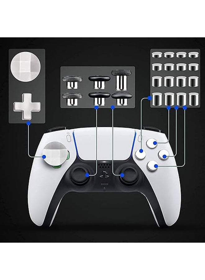 Magnetic thumbstick on D-pad, aluminum thumbstick joystick adjustable height, replacement parts for Playstation 5, PS5 controller ABXY D-pad accessory set - Image 4