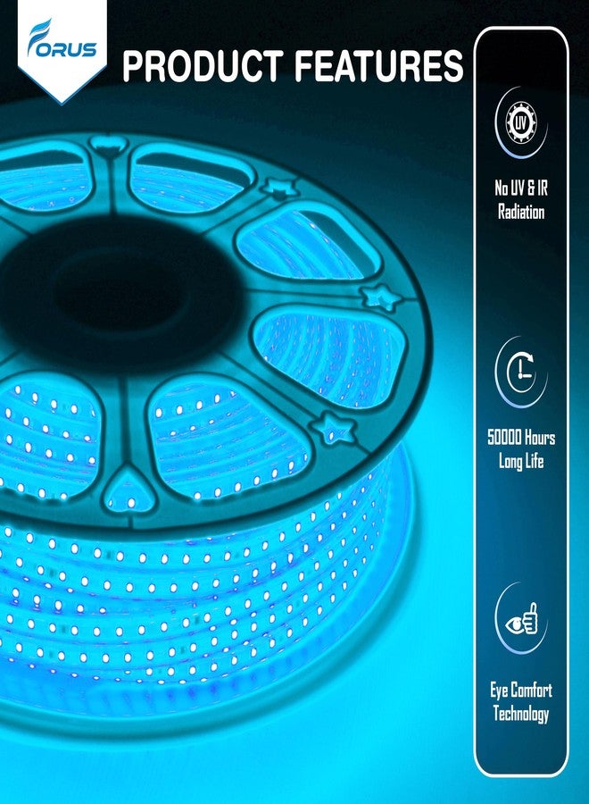 Forus LED Rope Light 5 Meter 6 Month Warranty, Outdoor Waterproof Decorative Cove Lights for Ceiling, Balcony, Home Decor, Interior Decoration, Flexible Profile Light for Diwali, Christmas-Ice Blue - Image 3