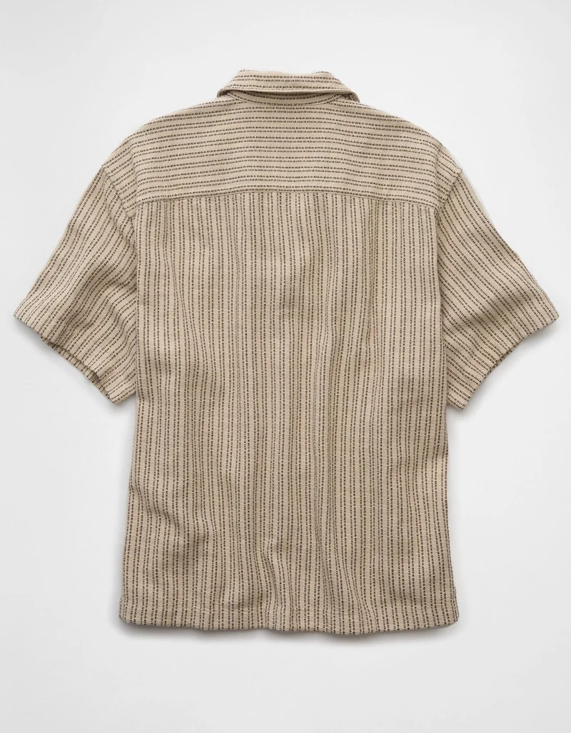 American Eagle  AE Striped Button-Up Poolside Shirt for Men | Best Price UAE