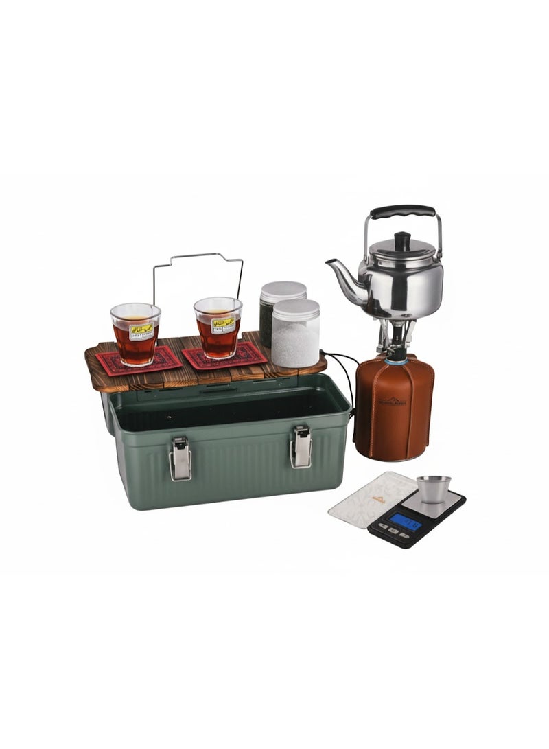 Biki Green Camping Tea Set Box - Image 1
