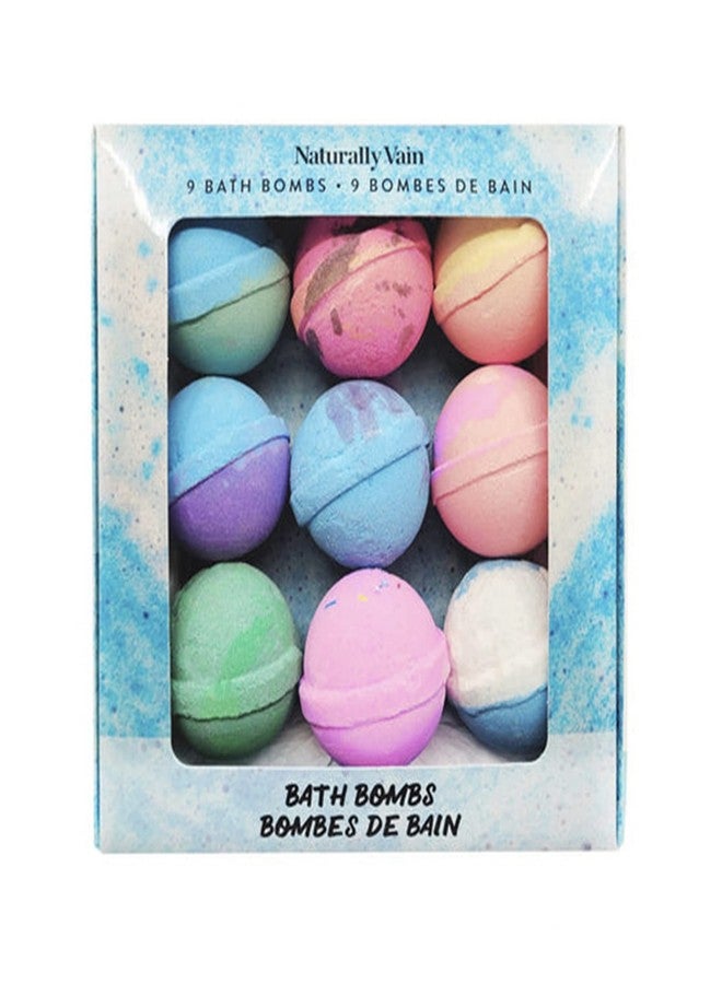 Naturally Vain Bath Bomb Set, Handmade, Non-Staining, Sulfate-Free, Natural Luxury Bath Fizzies, Aromatherapy Spa Gift Set, Assorted Scents, 9-Pack - Image 1