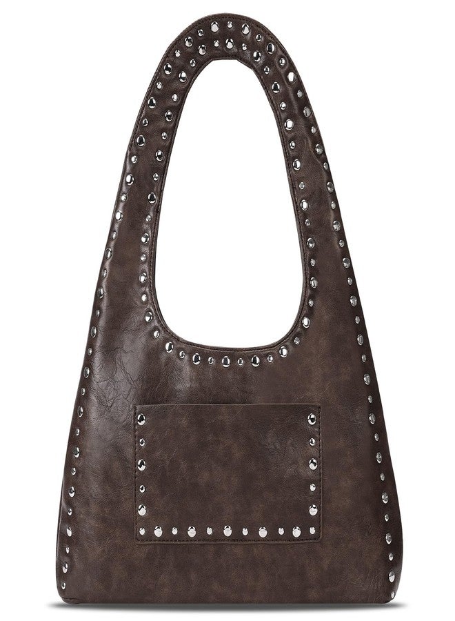 YFGBCX Vegan Leather Hobo Bag Vintage Tote Bag Studded Purses for Women Y2K Purse Fall Stud Crescent Shoulder Bag - Image 1