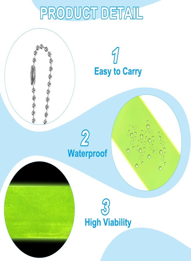 PATIKIL Safety Reflector 6"x1", 12 Pack Reflector Tag Pendant Reflective Safety Keychain Gear for Backpack Cycling Running Wheelchairs, Fluorescent Yellow - Image 3